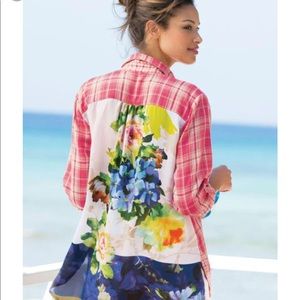 ⭐️Soft surroundings⭐️ kaolin floral top